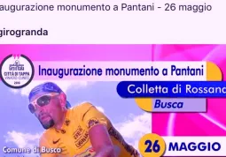 L'inaugurazione del monumento a Pantani fra gli eventi del Giro a Cuneo